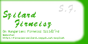 szilard firneisz business card